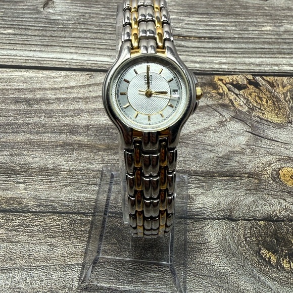 ESQ BY MOVADO SWISS TWO TONE BRACELET WHITE DATE WOMEN WATCH E5002